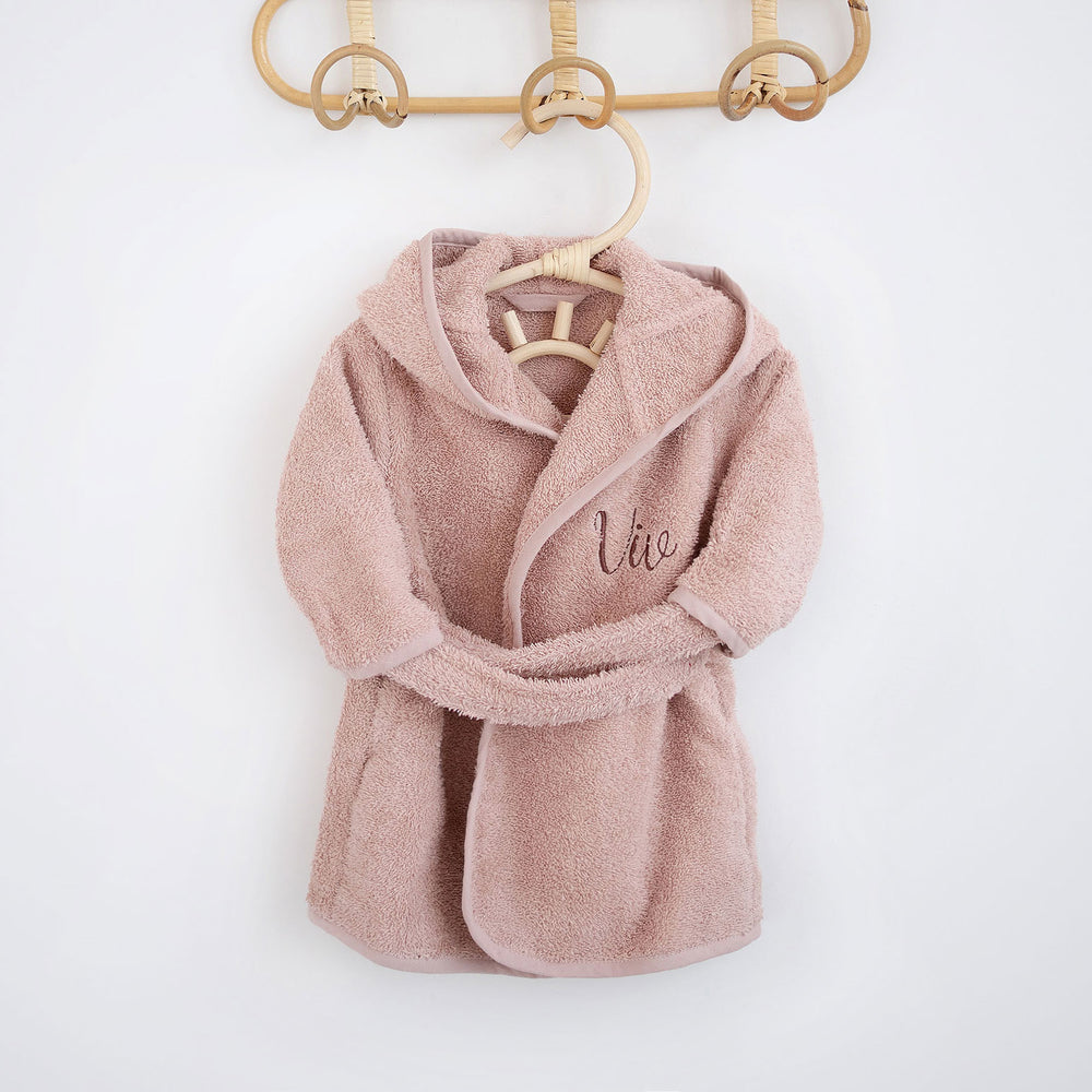 Blush JBØRN Organic Cotton Baby Hooded Towelling Bath Robe by Just Børn sold by Just Børn