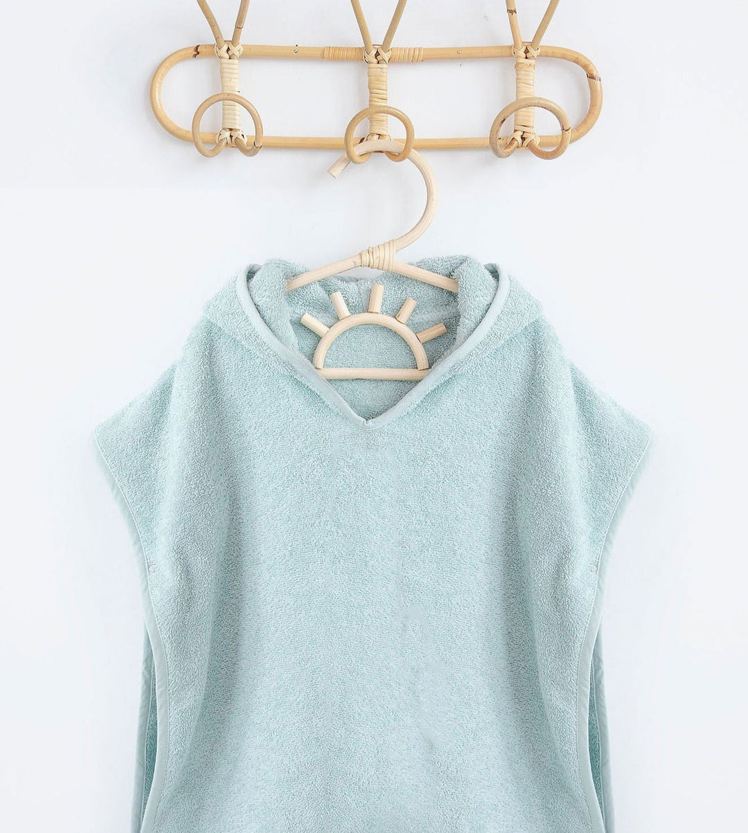 JBØRN Organic Cotton Hooded Poncho Mint - Personalisable Baby Products Sold and Personalised by JustBørn