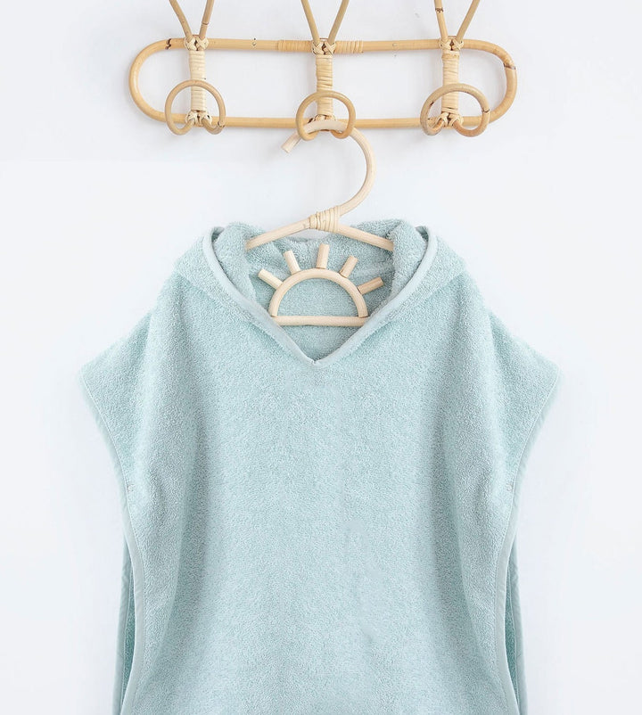JBØRN Organic Cotton Hooded Poncho Mint - Personalisable Baby Products Sold and Personalised by JustBørn