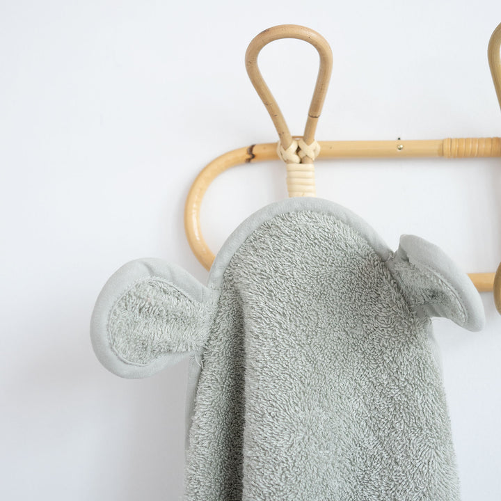 Sage JBØRN Organic Cotton Baby Hooded Towel with Ears by Just Børn sold by Just Børn