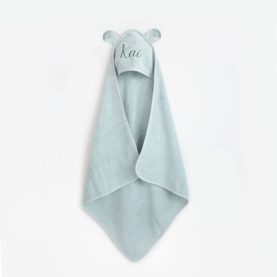 JBØRN Organic Cotton Baby Hooded Towel with Ears - Personalisable Baby Products Sold and Personalised by JustBørn
