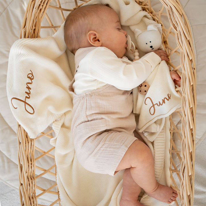 JBØRN Muslin Dungaree Outfit Set | Organic Cotton & Soft Bamboo - Personalisable Baby Products Sold and Personalised by JustBørn