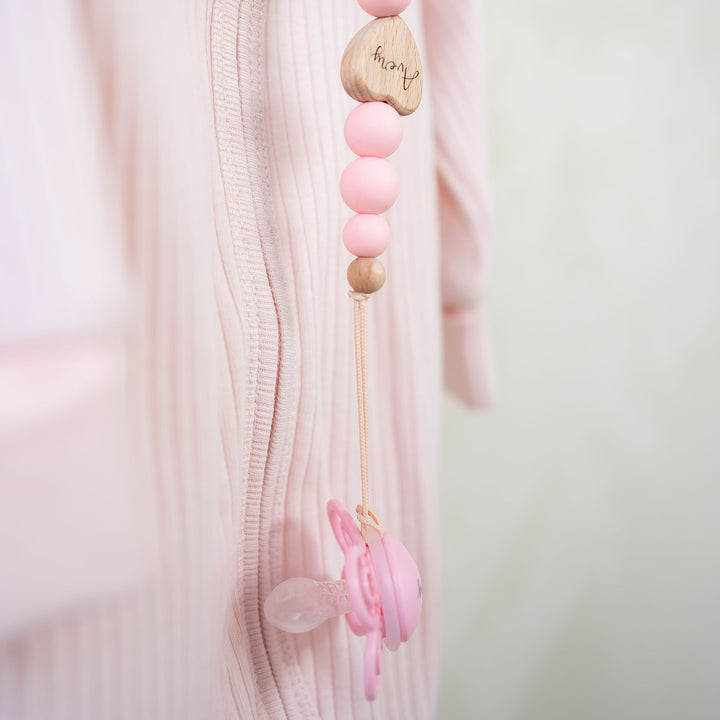 JBØRN Love Heart Pacifier Clip - Personalisable Baby Products Sold and Personalised by JustBørn