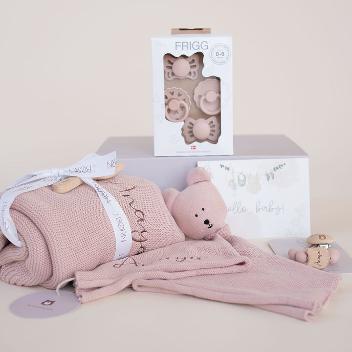 JBØRN Knitted Blanket Gift Box Bundle - Personalisable Baby Products Sold and Personalised by JustBørn
