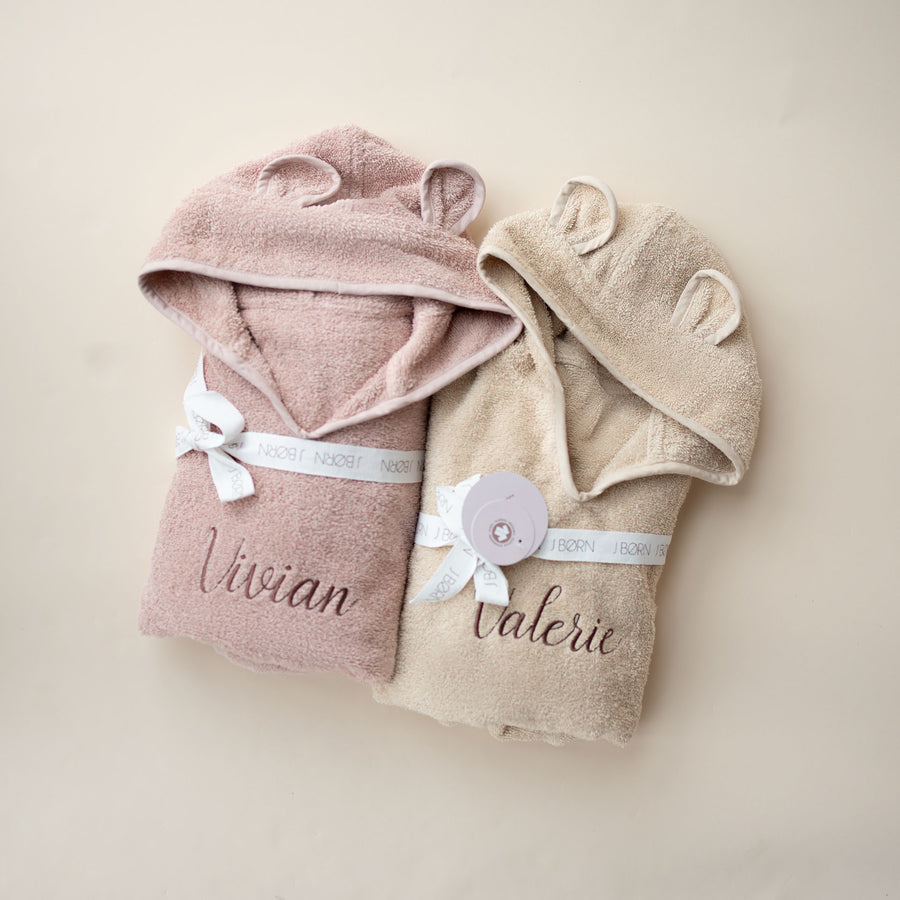 JBØRN Organic Cotton Hooded Poncho - Personalisable Baby Products Sold and Personalised by JustBørn