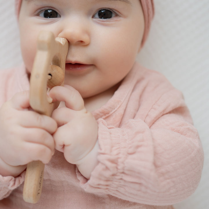 JBØRN Wooden Teddy Rattle | Personalised - Personalisable Baby Products Sold and Personalised by JustBørn