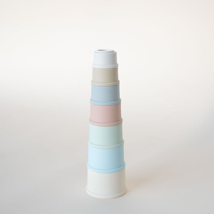 JBØRN Silicone Stacking Tower Cups No - Personalisable Baby Products Sold and Personalised by JustBørn