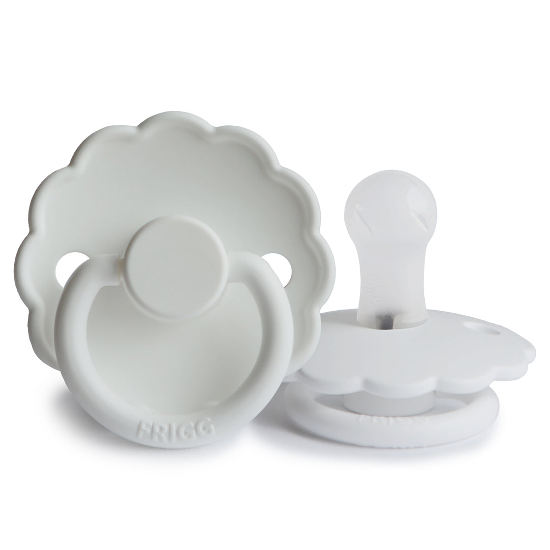 FRIGG Daisy Silicone Pacifiers Bright White No - Personalisable Baby Products Sold and Personalised by JustBørn