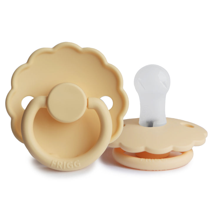 FRIGG Daisy Silicone Pacifiers Pale Daffodil No - Personalisable Baby Products Sold and Personalised by JustBørn