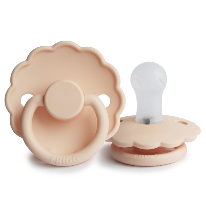 FRIGG Daisy Silicone Pacifiers Pink Cream No - Personalisable Baby Products Sold and Personalised by JustBørn