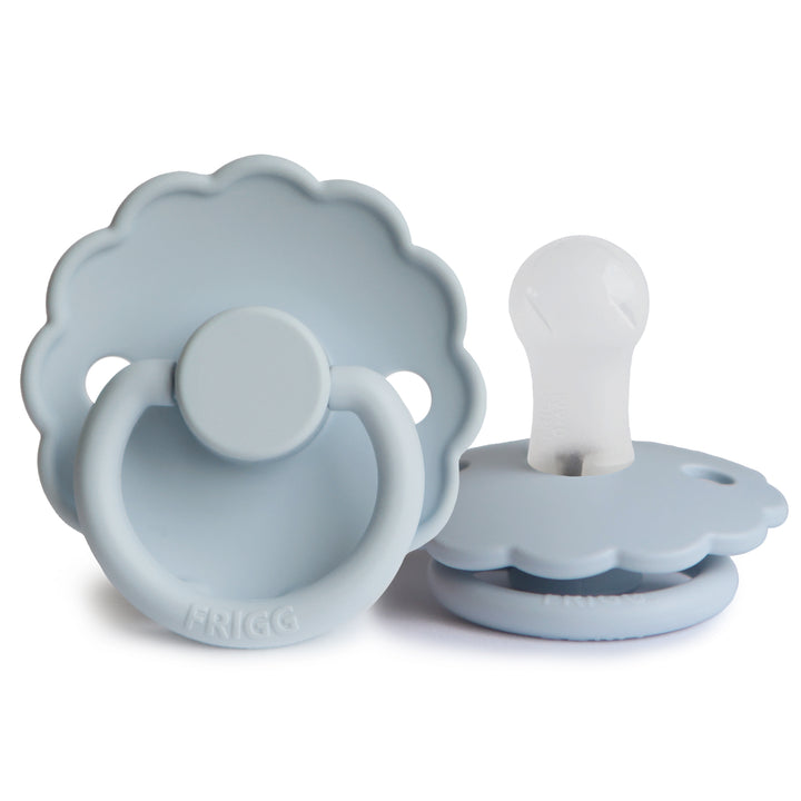 FRIGG Daisy Silicone Pacifiers Powder Blue No - Personalisable Baby Products Sold and Personalised by JustBørn