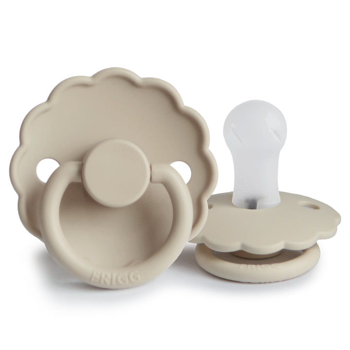 FRIGG Daisy Silicone Pacifiers Sandstone No - Personalisable Baby Products Sold and Personalised by JustBørn