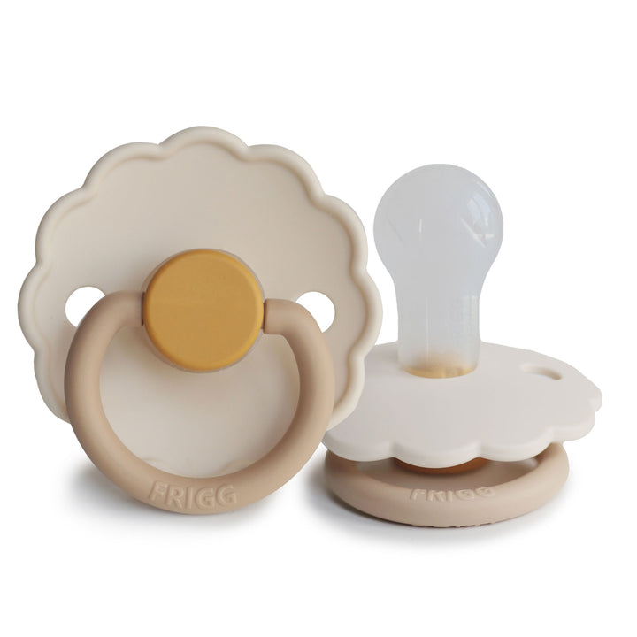 FRIGG Daisy Silicone Pacifiers Chamomile Size 2 (6-18 months) No - Personalisable Baby Products Sold and Personalised by JustBørn