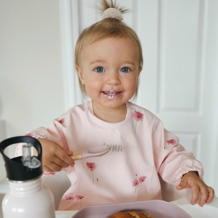 JBØRN Long Sleeve Baby Feeding Bib with Personalised Travel Bag - Personalisable Baby Products Sold and Personalised by JustBørn