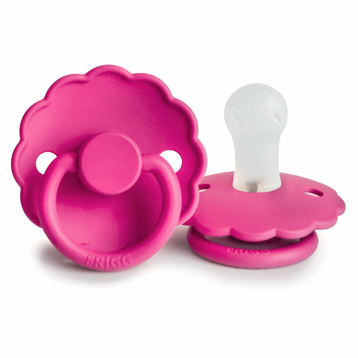 FRIGG Daisy Silicone Pacifier Fuchsia - Personalisable Baby Products Sold and Personalised by JustBørn
