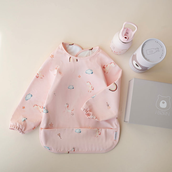 JBØRN First Birthday Gift | Personalised Water Bottle & Matching Sleeved Bib - Personalisable Baby Products Sold and Personalised by JustBørn