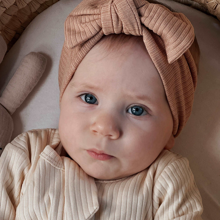 Ribbed Peach Bronze Headband JBØRN Ribbed Baby Headband by Just Børn sold by Just Børn