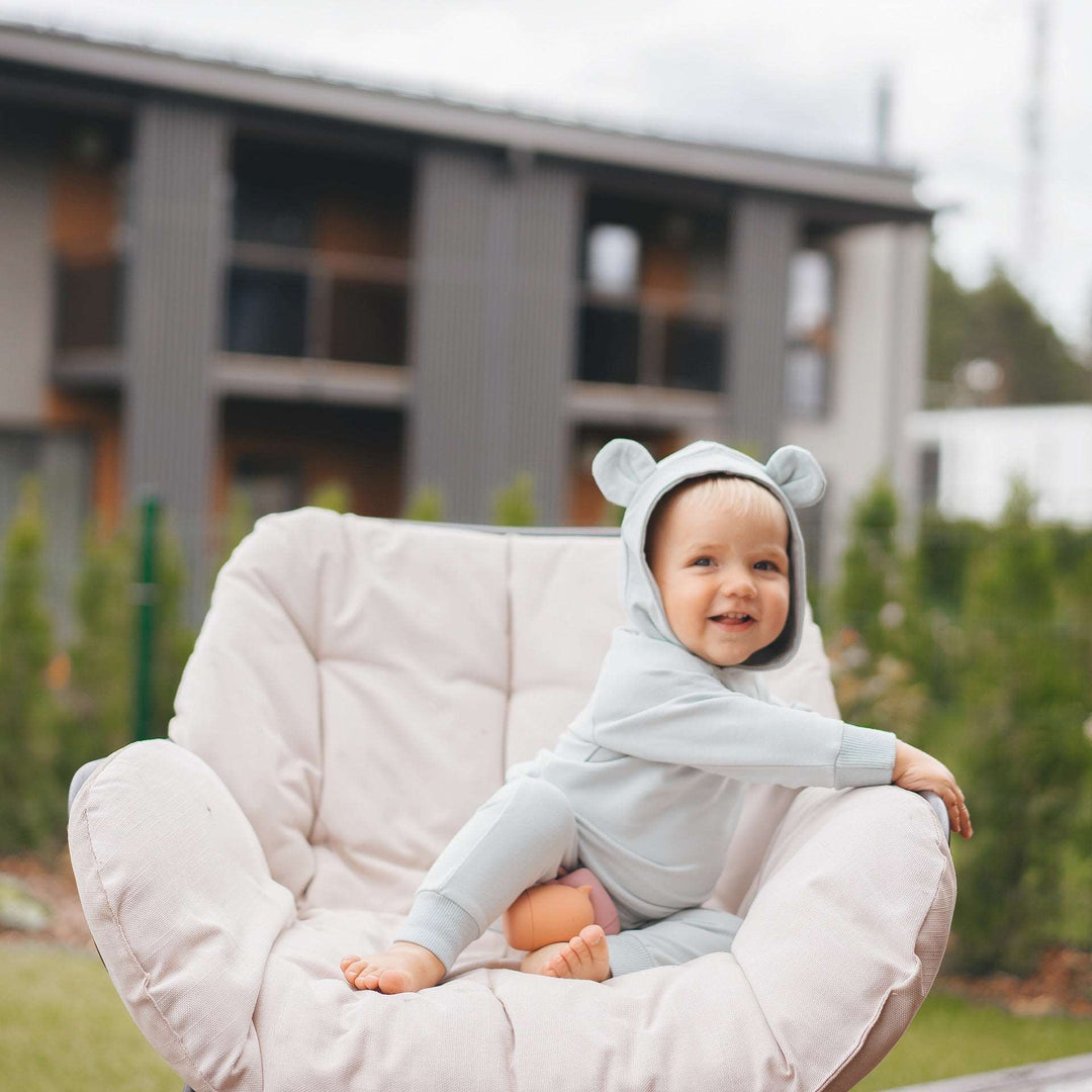 Oatmeal JBØRN Organic Cotton Baby Teddy Ears Hoodie & Joggers Set | Personalisable by Just Børn sold by Just Børn