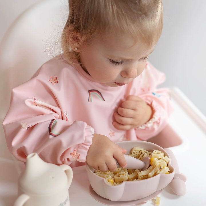 JBØRN Long Sleeve Baby Feeding Bib with Personalised Travel Bag - Personalisable Baby Products Sold and Personalised by JustBørn