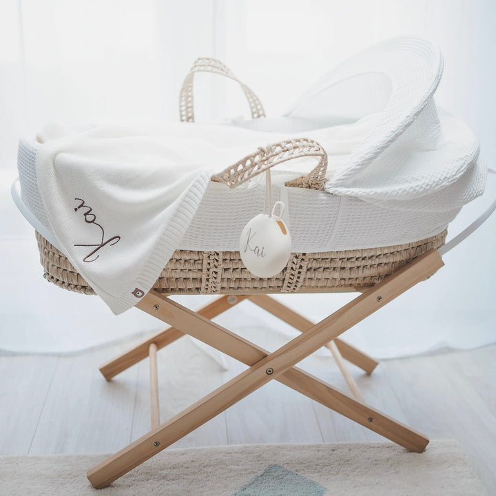 JBØRN - New Baby Gift - Knitted Blanket & Bunny Rattle Toy - Personalisable Baby Products Sold and Personalised by JustBørn