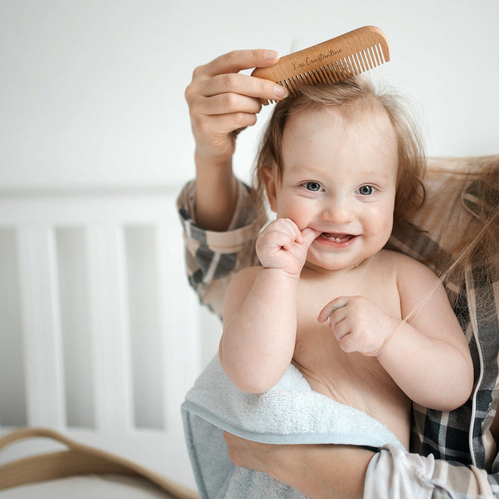 JBØRN - Natural Beechwood Hairbrush & Comb Set | Personalised - Personalisable Baby Products Sold and Personalised by JustBørn