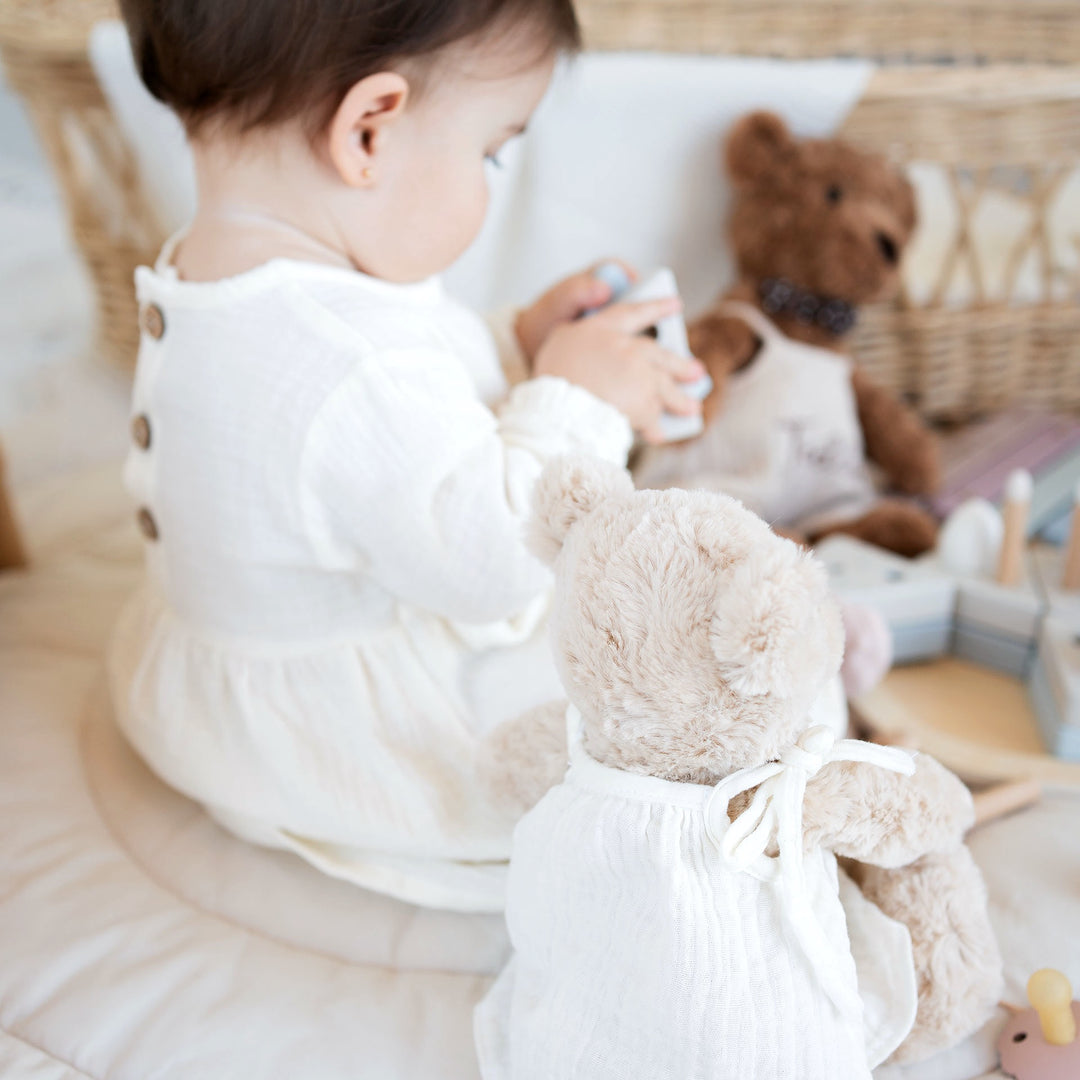 JBØRN Personalised Teddy & Matching Baby Dress | New Baby Girl Gift Set - Personalisable Baby Products Sold and Personalised by JustBørn