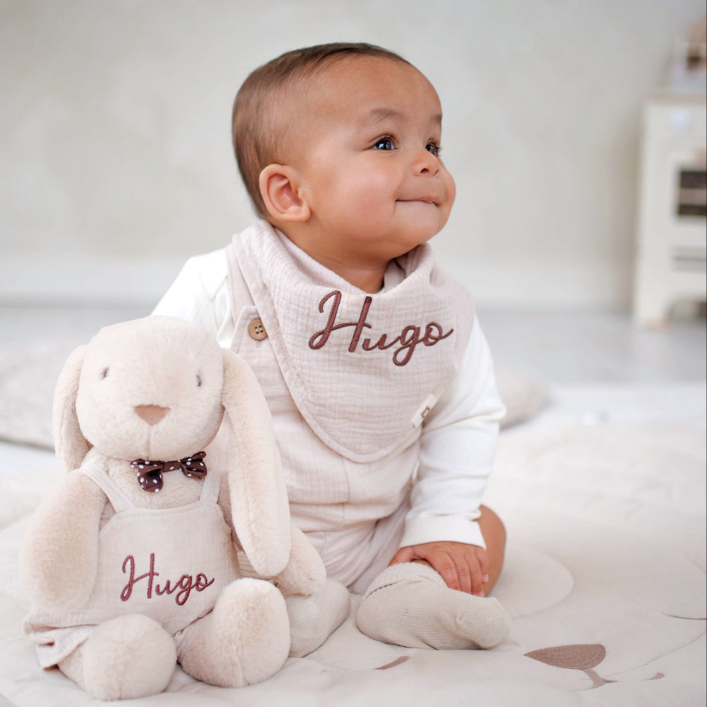 JBØRN Organic Cotton Muslin Dribble Bib Set | Pack of 3 - Personalisable Baby Products Sold and Personalised by JustBørn