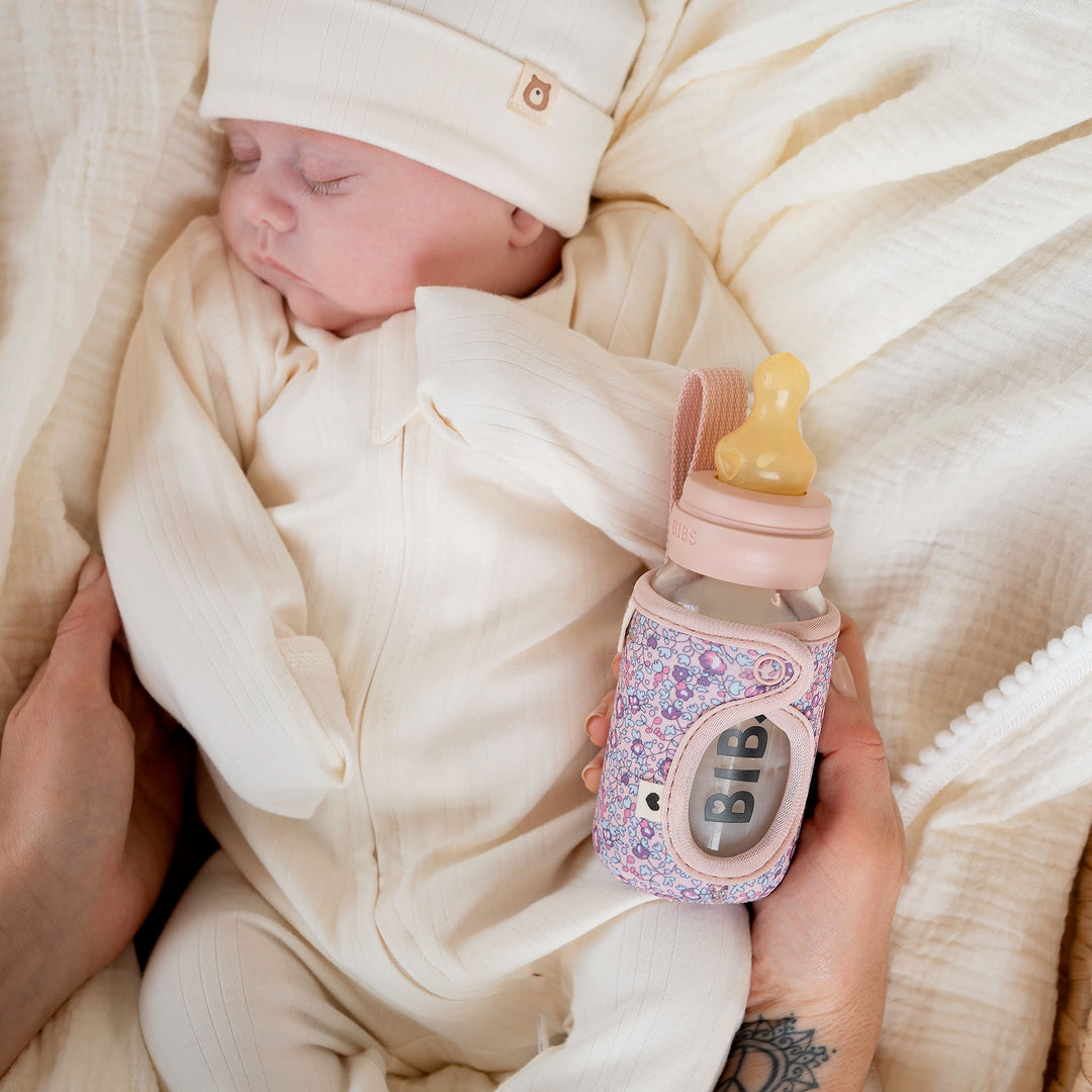 JBØRN x BIBS Liberty Collection Set | Baby Glass Bottle, Matching Pacifiers & Clip