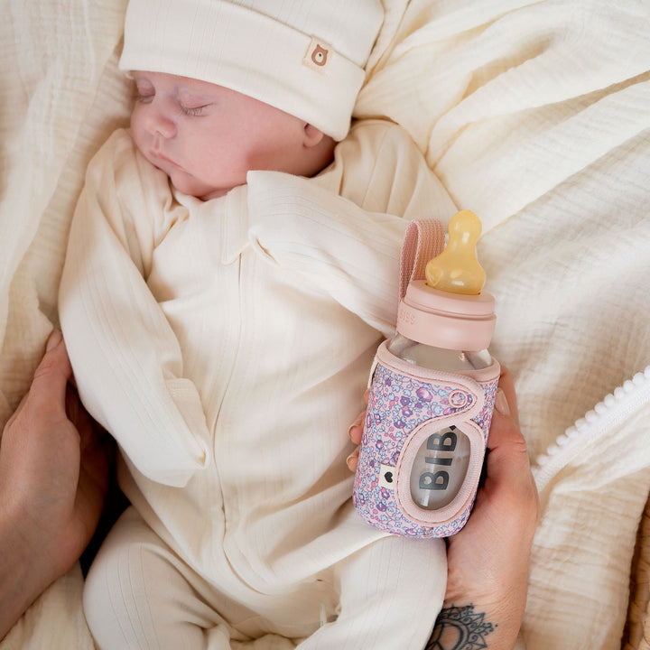 JBØRN x BIBS Liberty Collection Set | Baby Glass Bottle, Matching Pacifiers & Clip