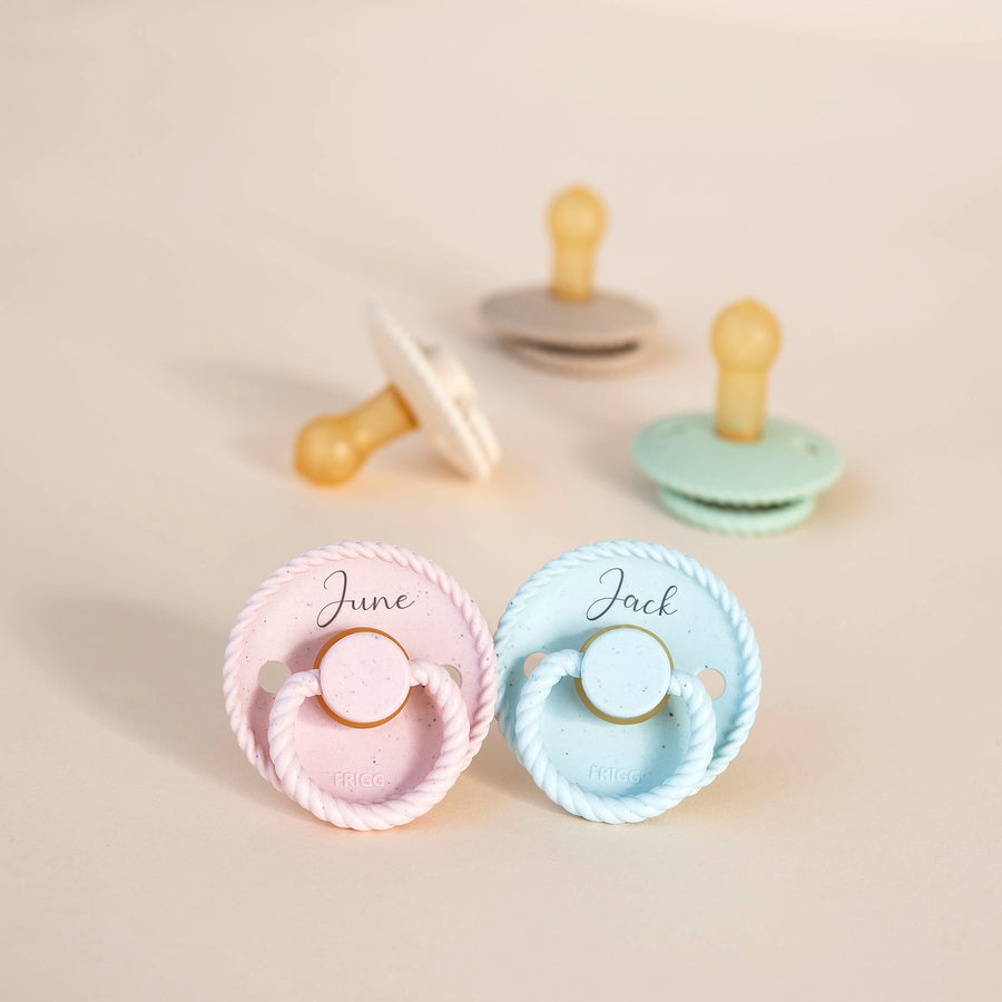 FRIGG Mini Mocha Natural Rubber Latex Pacifiers - Personalisable Baby Products Sold and Personalised by JustBørn