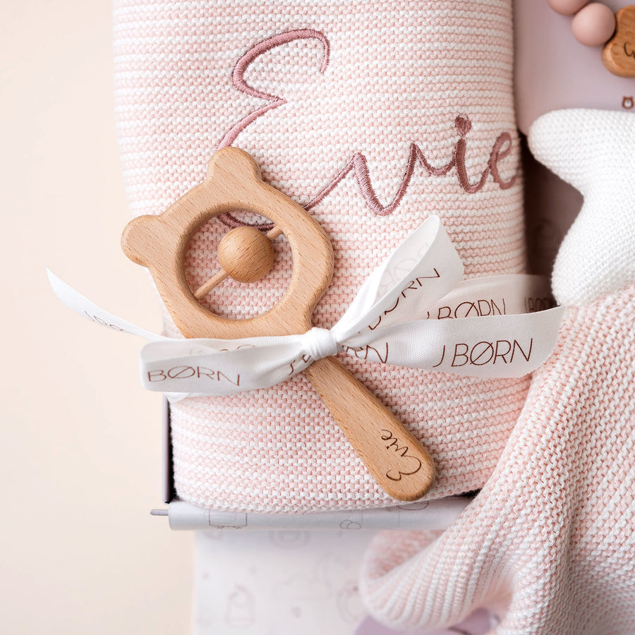 JBØRN Wooden Teddy Rattle | Personalised - Personalisable Baby Products Sold and Personalised by JustBørn