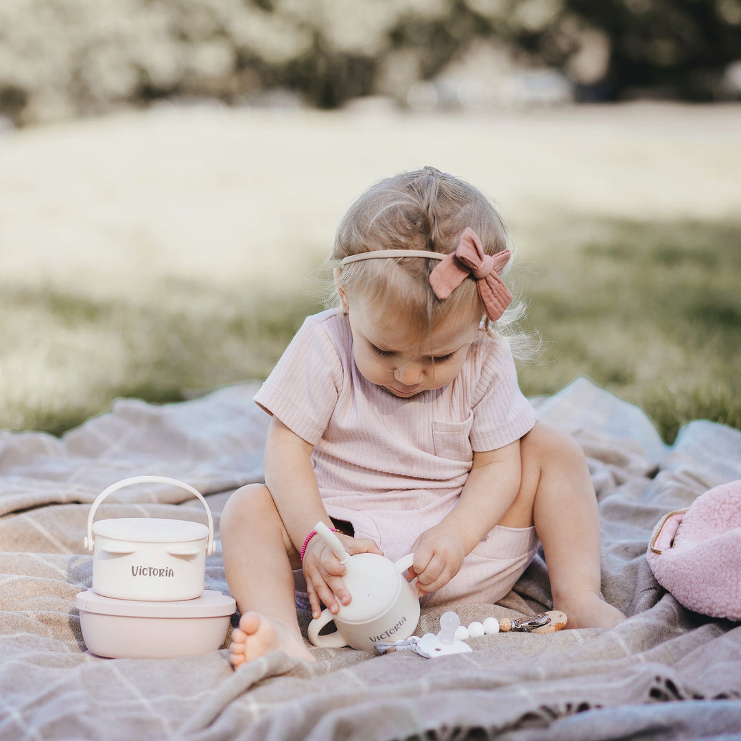 Vanilla JBØRN Muslin Baby Bow Headband by Just Børn sold by Just Børn