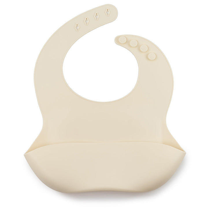 JBØRN Silicone Baby Feeding Bib | Weaning Essentials Ivory - Personalisable Baby Products Sold and Personalised by JustBørn