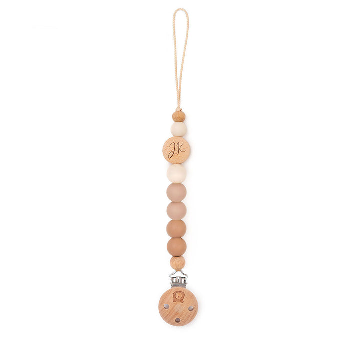 JBØRN Colour Block Pacifier Clip Desert Yes - Personalisable Baby Products Sold and Personalised by JustBørn