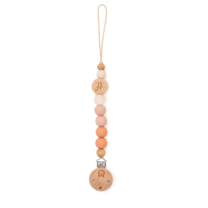 JBØRN Colour Block Pacifier Clip Biscuit Yes - Personalisable Baby Products Sold and Personalised by JustBørn