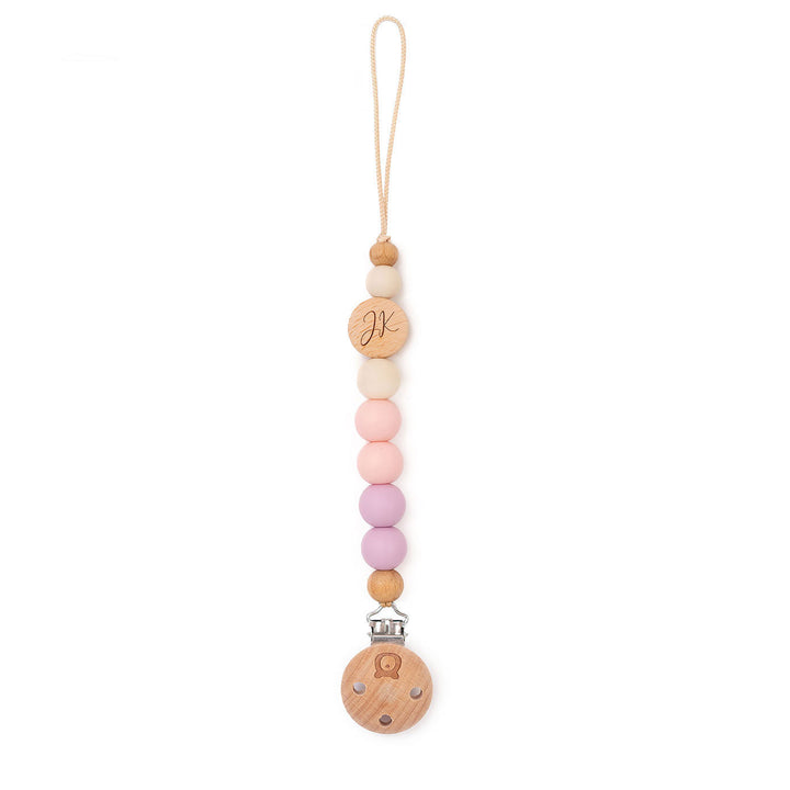 Lilac & Blossom JBØRN Colour Block Pacifier Clip by Just Børn sold by Just Børn