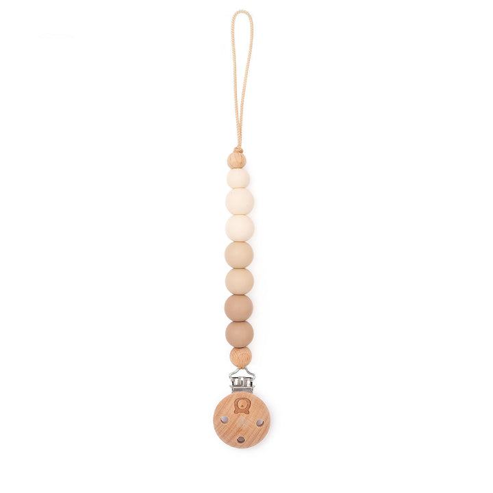 JBØRN Colour Block Pacifier Clip Vanilla & Ivory No - Personalisable Baby Products Sold and Personalised by JustBørn
