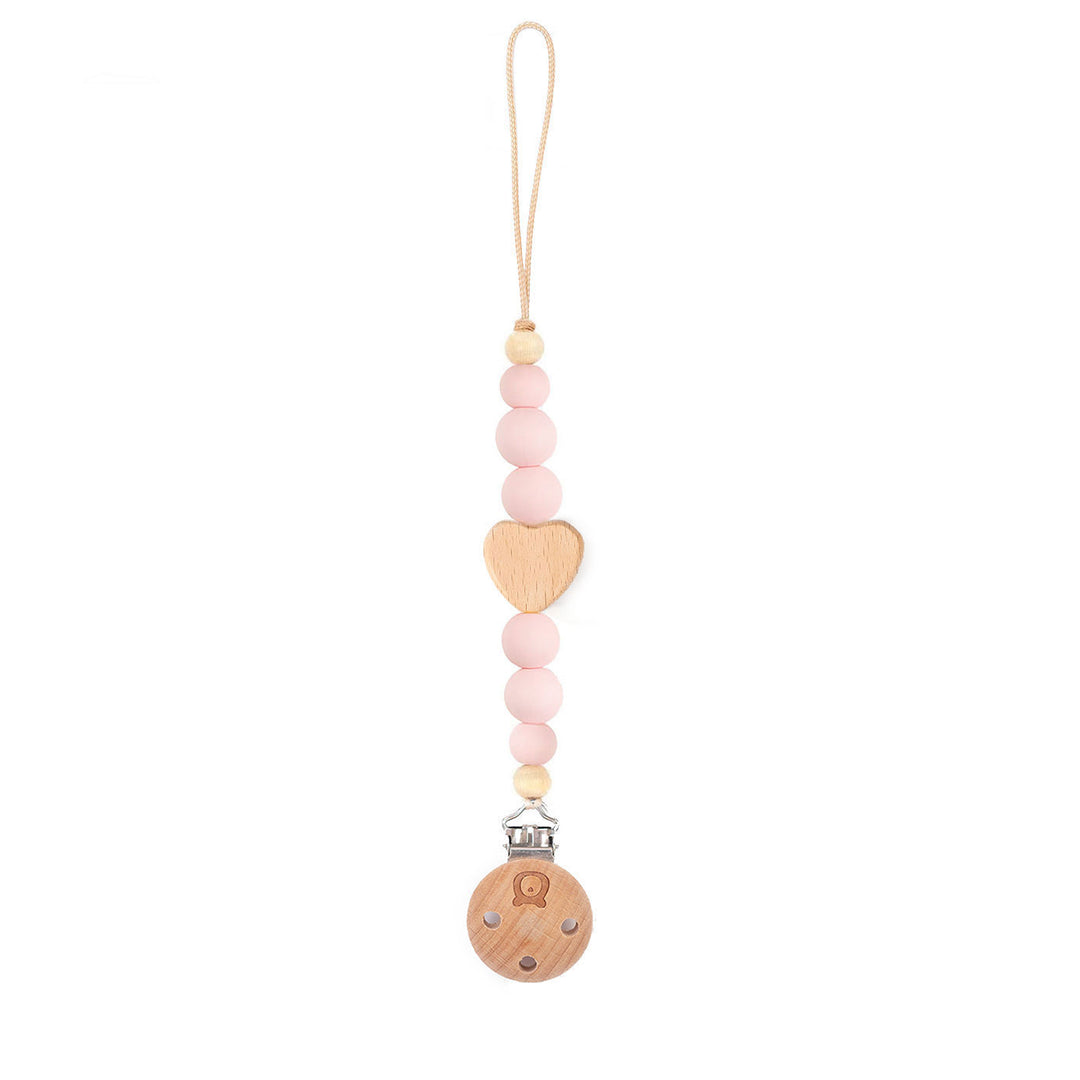 JBØRN Love Heart Pacifier Clip Blossom - Personalisable Baby Products Sold and Personalised by JustBørn