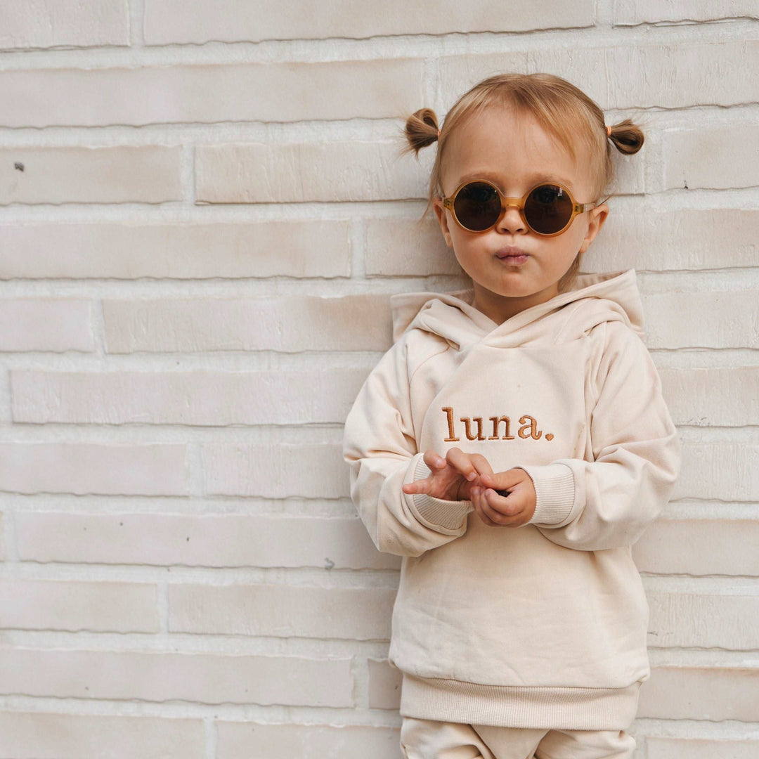 Oatmeal JBØRN Organic Cotton Baby Teddy Ears Hoodie & Joggers Set | Personalisable by Just Børn sold by Just Børn