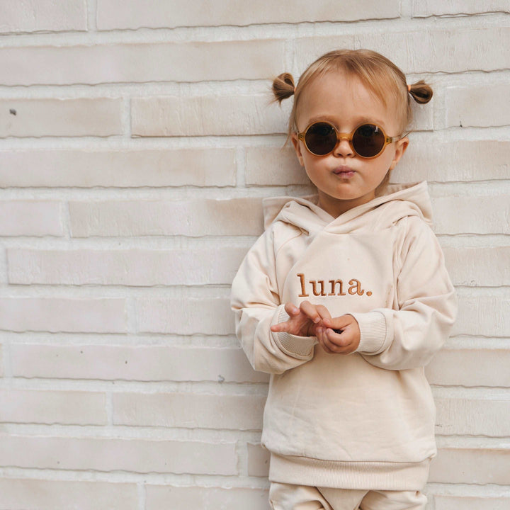 Oatmeal JBØRN Organic Cotton Baby Teddy Ears Hoodie & Joggers Set | Personalisable by Just Børn sold by Just Børn