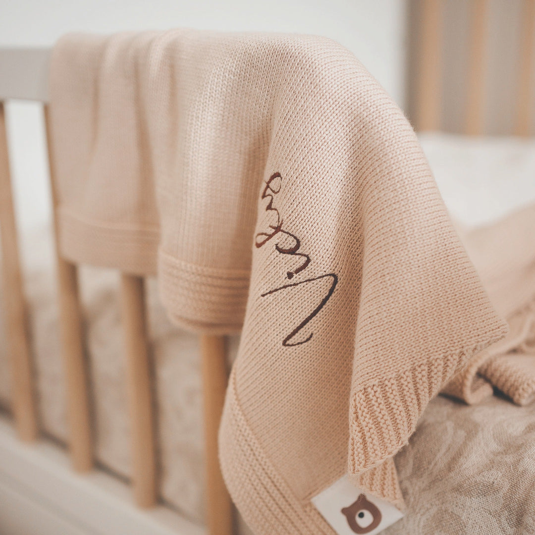 Vanilla Blanket & Comforter JBØRN Personalised Knitted Blanket & Comforter by Just Børn sold by Just Børn
