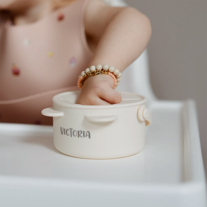 JBØRN Snack Cup With Lid & Handle | Personalisable - Personalisable Baby Products Sold and Personalised by JustBørn