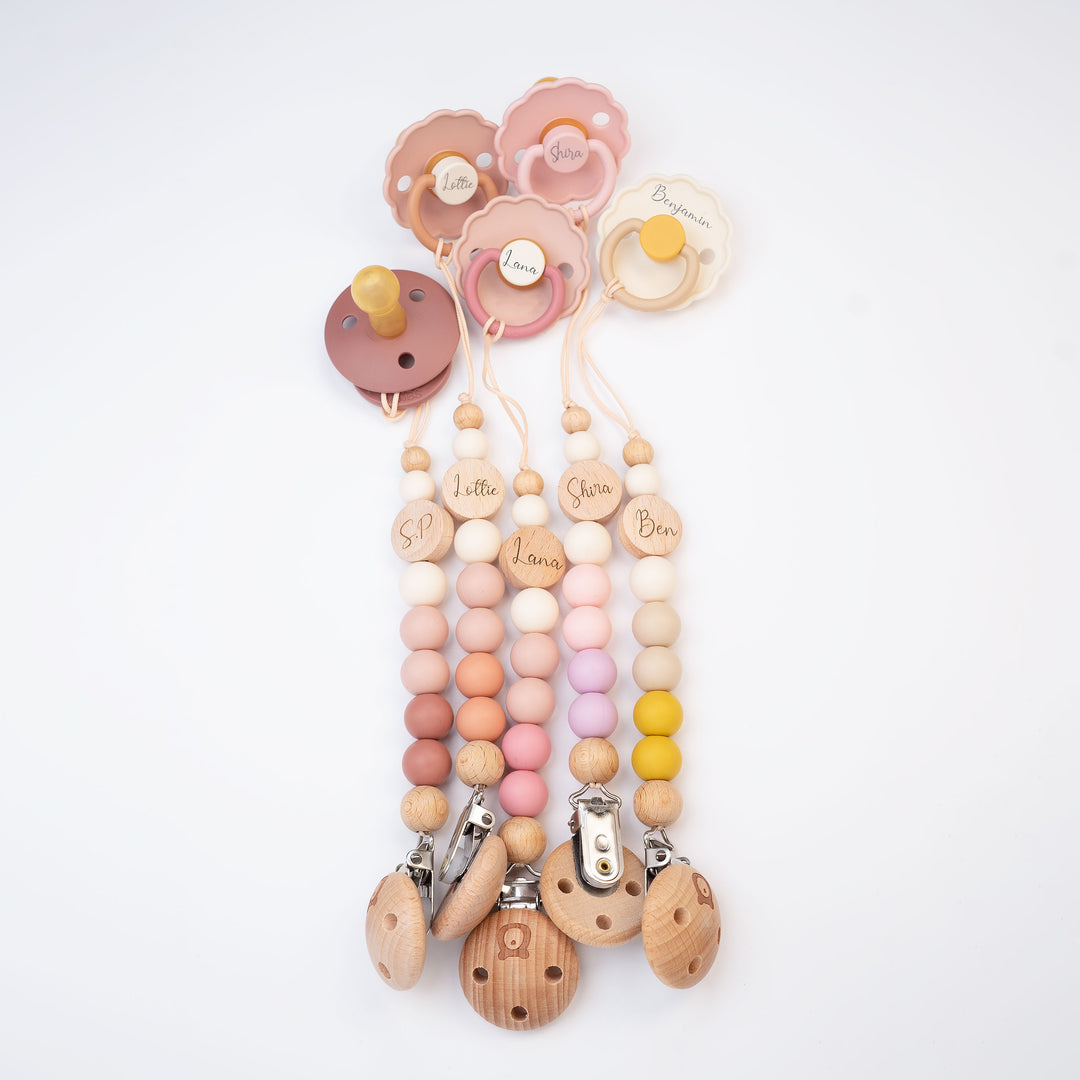 Cotton Candy JBØRN Colour Block Pacifier Clip by Just Børn sold by Just Børn