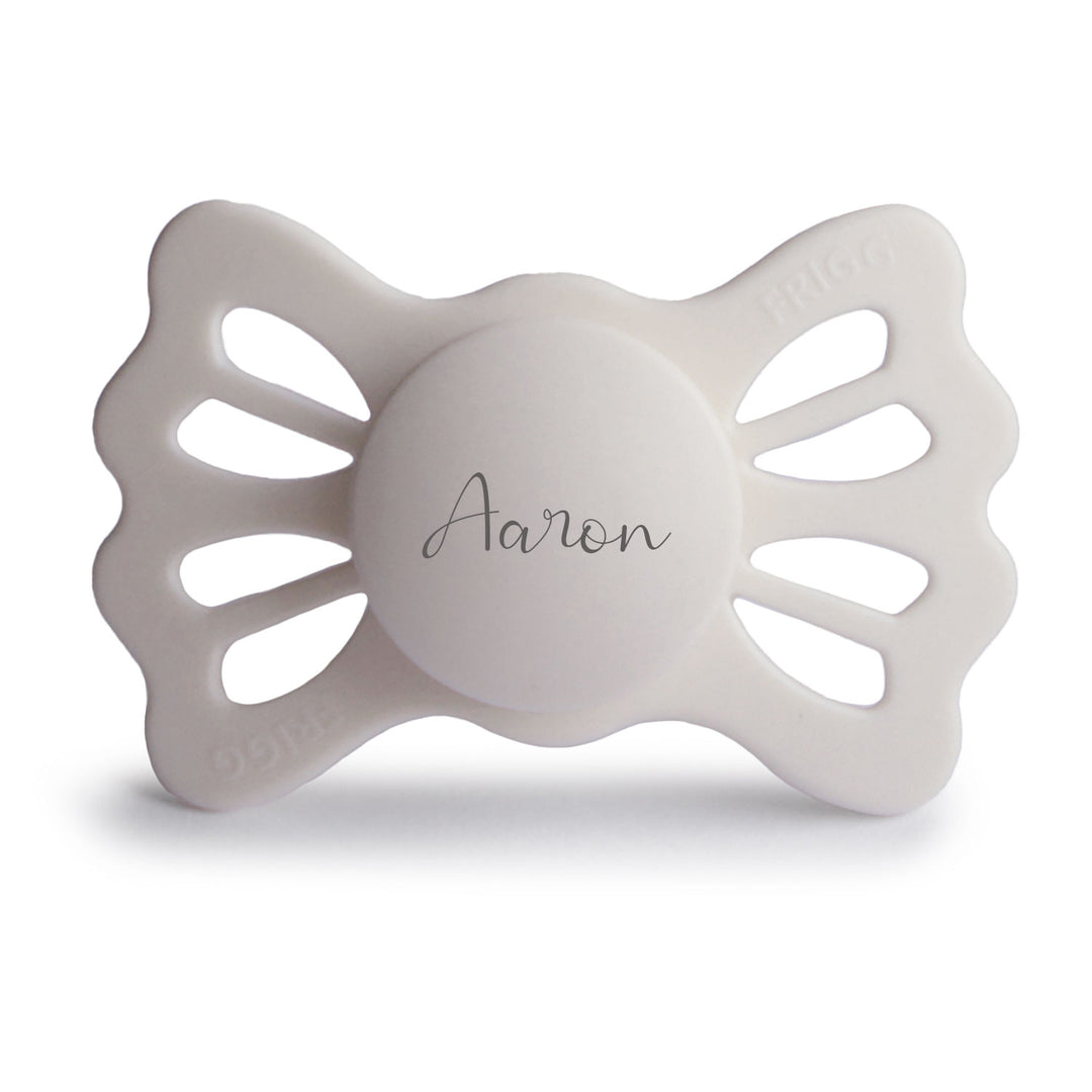 FRIGG Lucky Symmetrical Silicone Pacifiers | Personalised Silver Gray Size 2 (6-18 Months) - Personalisable Baby Products Sold and Personalised by JustBørn