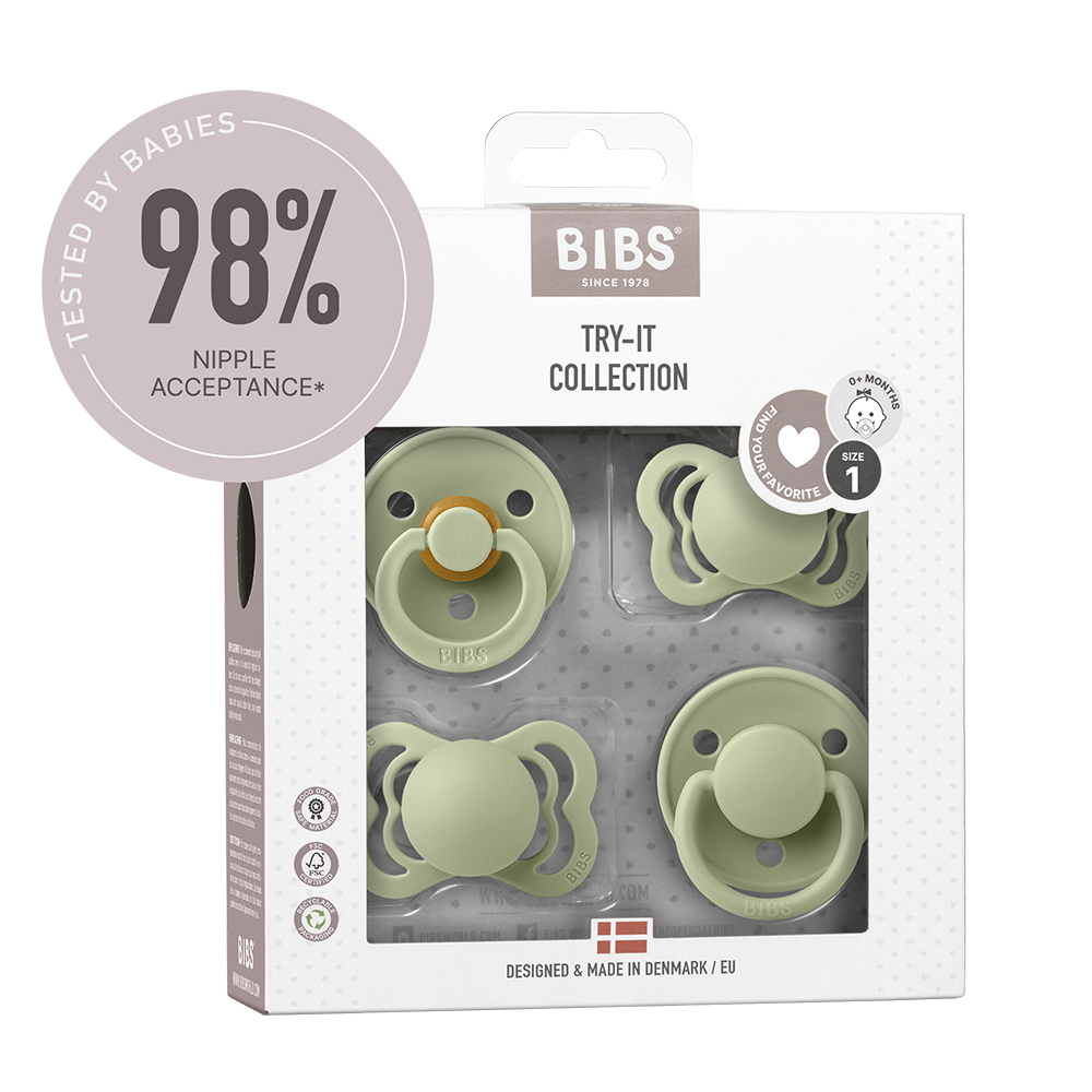 BIBS Pacifiers - Try-It Collection in Sage, sold by Just Børn, Personalizable by JBørn