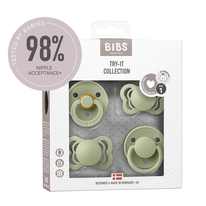 BIBS Pacifiers - Try-It Collection in Sage, sold by Just Børn, Personalizable by JBørn