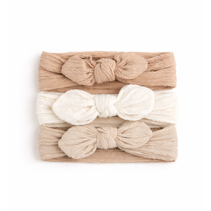 JBØRN Baby Girl Bow Cable Knit Headbands - Personalisable Baby Products Sold and Personalised by JustBørn