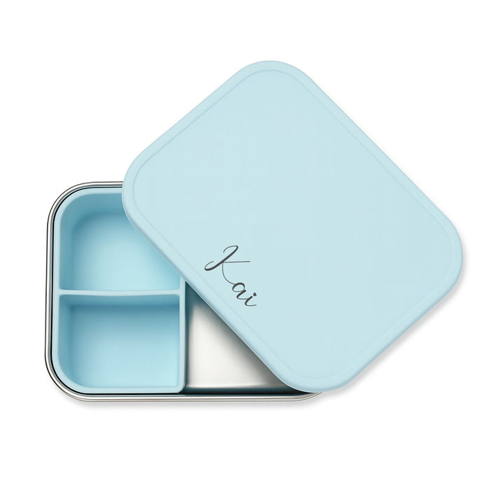 JBØRN Personalised Lunch Box Baby Blue - Personalisable Baby Products Sold and Personalised by JustBørn