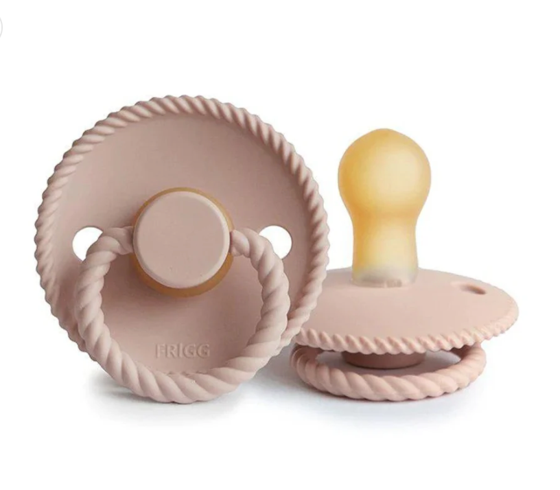 FRIGG Rope Natural Rubber Latex Pacifiers | Personalised Blush - Personalisable Baby Products Sold and Personalised by JustBørn