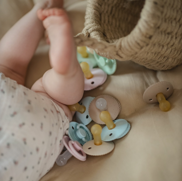 FRIGG Mini Mocha Natural Rubber Latex Pacifiers - Personalisable Baby Products Sold and Personalised by JustBørn
